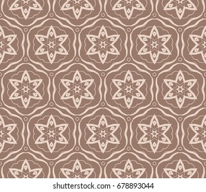beautiful seamless geometric pattern with abstract floral design. modern vector illustration for design print, textile product, invitation background. beige color 