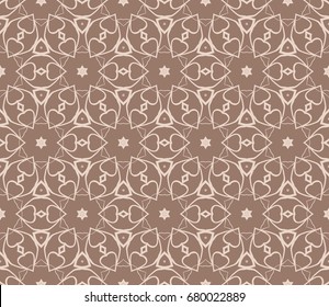 beautiful seamless geometric pattern with abstract floral design. modern vector illustration for design print, textile product, invitation background. beige color 