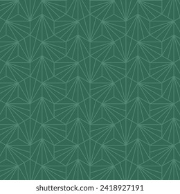 Hermoso patrón floral verde transparente con ornamento geométrico de hojas