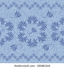 Beautiful seamless  hand drawn pattern with denim jeans background, pattern can be used for wallpaper, pattern fills,surface textures