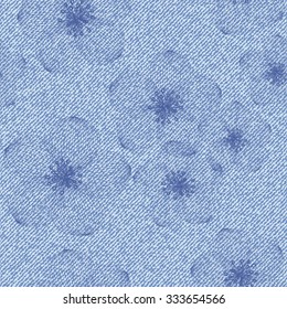 Beautiful seamless  hand drawn pattern with denim jeans background, pattern can be used for wallpaper, pattern fills,surface textures