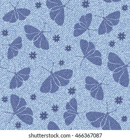 Beautiful seamless  hand drawn pattern with denim jeans background, pattern can be used for wallpaper, pattern fills,surface textures