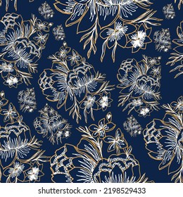 Beautiful seamless hand-made floral texture for multiple uses.