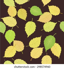 Beautiful  seamless illustration  with autumn leaves . Perfect  cards for any other kind of design, birthday and other holiday