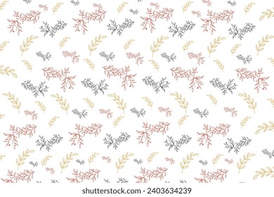 Beautiful seamless  illustration wild blooming floral pattern, delicate flowers, white, blue and light blue flowers, greeting card template,seamless 