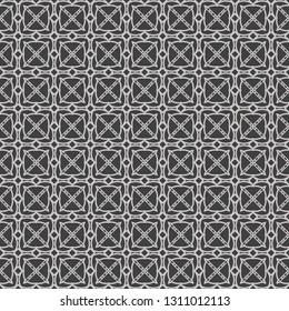Beautiful Seamless Lace Geometric Ornament Vector Illustration. Abstract. grey color.