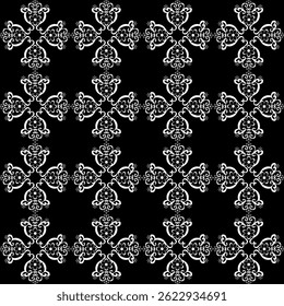 
Beautiful seamless lace pattern in white on a dark background