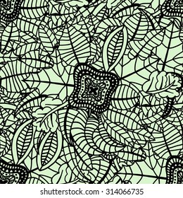 Beautiful Seamless leaf background pattern. Vector illustration