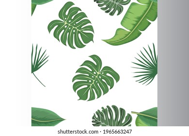 Beautiful seamless beautiful leaves pattern. Premium Vector