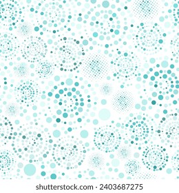 Beautiful seamless light background with blue dots in a circle. hand drawing. Not AI . Vector illustration