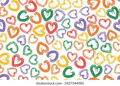 Beautiful seamless love doodle pattern design for decoration, wallpaper, wrapping paper, fabric, background and more.	