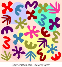 Beautiful seamless multicolor abstract pattern on colorful background. Simple and minimalist. Design for textile, fashion, fabric, card, wallpaper, wrapping paper, wall decoration, frame.