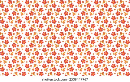 Hermoso patrón de flor naranja sin costuras