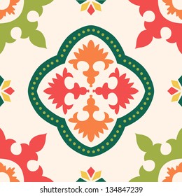 Beautiful seamless ornamental tile background vector illustration