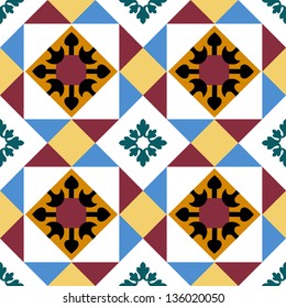 Beautiful seamless ornamental tile background vector illustration