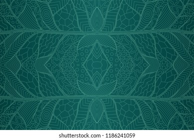 Beautiful seamless pattern with abstract blue   decorative art