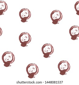 Beautiful Seamless pattern From abstract figure brown color. Perfect for your design, textile, pattern fills, box, posters, cards, web page background etc. Pattern under the mask. Vector.
