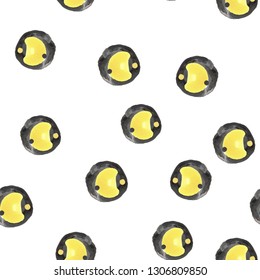 Beautiful Seamless Pattern With Abstract Figures Soft yellow and Very dark mostly black color. For your design, textile, pattern fills, box, web page background etc. Pattern under the mask. Vector.