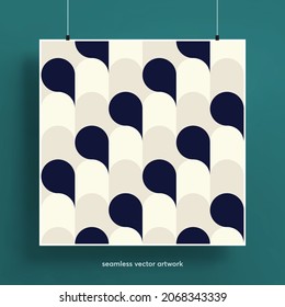 Beautiful seamless pattern with abstract geometric shapes background. Trendy colorful and geometric shapes. Texture for backgrounds, layout, posters, covers and fabrics. Vector illustration.