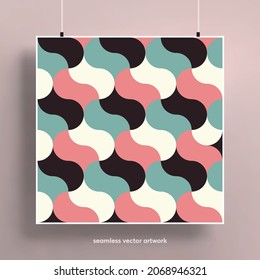 Hermoso patrón impecable con fondo de formas geométricas abstractas. Formas modernas, coloridas y geométricas. Textura para fondos, disposición, carteles, cubiertas y telas. Ilustración vectorial.