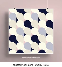 Beautiful seamless pattern with abstract geometric shapes background. Trendy colorful and geometric shapes. Texture for backgrounds, layout, posters, covers and fabrics. Vector illustration.