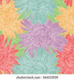 Beautiful seamless pattern with aster flowers. design for greeting card and invitation of the wedding, birthday, Valentine's Day, mother's day and other seasonal holidays