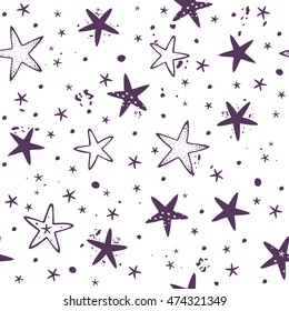 Beautiful seamless pattern background with stars. Vector illustration