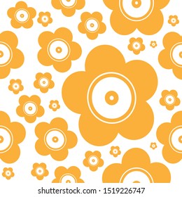 Beautiful seamless pattern background yellow flowers in white background