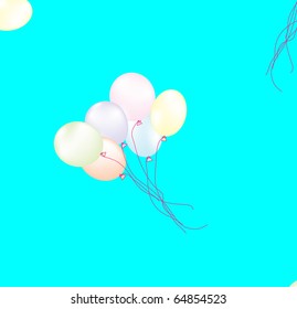 Beautiful seamless pattern with balloons for any holiday, it is possible to fill any any contour