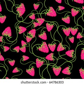 Beautiful seamless pattern with berries a raspberry, it is possible to fill any any contour