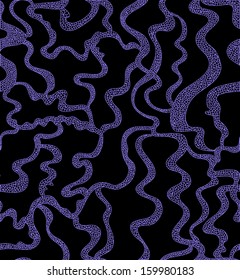 Beautiful seamless pattern with blue curling lines