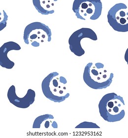 Beautiful Seamless pattern is blue and Dark moderate blue color. Vector. Elements are not cropped. Pattern under the mask. Perfect design for textile, box, posters, cards etc.