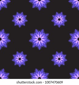 Beautiful seamless pattern with blue flowers. Vector illustration
