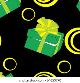 Beautiful seamless pattern with boxes of gifts and bows for any holiday, it is possible to fill any any contour