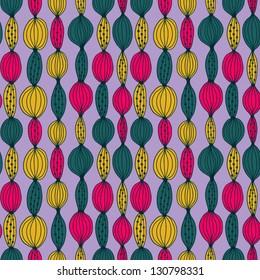 Beautiful seamless pattern with bright garland. Party lantern background. Vector illustration