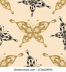 Beautiful seamless pattern with butterflies