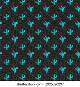 beautiful seamless pattern with cactus. Bright repeated texture with green cactus. natural background with desert plants. trendy vector. modern design. vector illustration. hipster fashion. eps.10