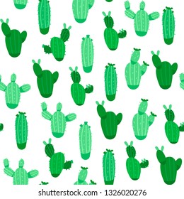 beautiful seamless pattern with cactus. Bright repeated texture with green cactus. natural background with desert plants. trendy vector. modern design. vector illustration. hipster fashion. eps.10