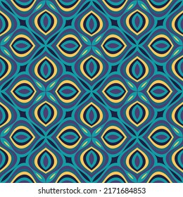 Beautiful seamless pattern with Chinese motifs. Overlapping art forms, stripes, polygons, segments are grouped and arranged in a certain order. Vector. 