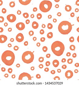 Beautiful Seamless Pattern Circle of Orange color. Perfect for your design, textile, pattern fills, box, posters, cards, web page background etc. Pattern under the mask. Vector.