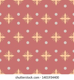 beautiful seamless pattern and circles on pink textile background