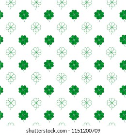 Beautiful seamless pattern of clover leaves