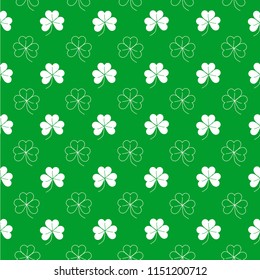 Beautiful seamless pattern of clover leaves