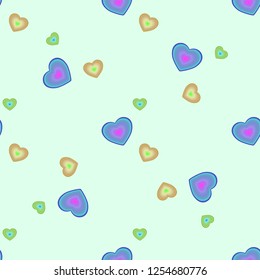 beautiful seamless pattern with color heart for decoration on Valentine's day