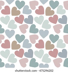 Beautiful seamless pattern with colorful hearts can be used for wallpaper, retro card, paper, linen, tissue, design fabric and more creative designs.
