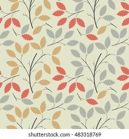 Beautiful seamless pattern with colorful leaves can be used for wallpapers, surface textures, textile,linen, tile, kids cloth, pattern fills, page backgrounds and more creative designs. 