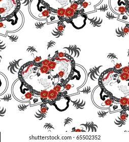 Beautiful seamless pattern with colors and chains, it is possible to fill any any contour