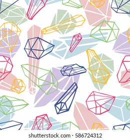 Beautiful seamless pattern with crystals.
It can be used in textile design. The design of the printed paper, web design ...