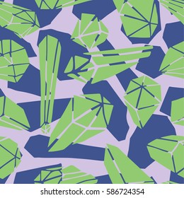 Beautiful seamless pattern with crystals.
It can be used in textile design. The design of the printed paper, web design ...