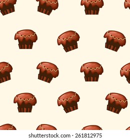 Beautiful seamless pattern with cupcakes, easy to use - just drag and drop to your swatch panel.